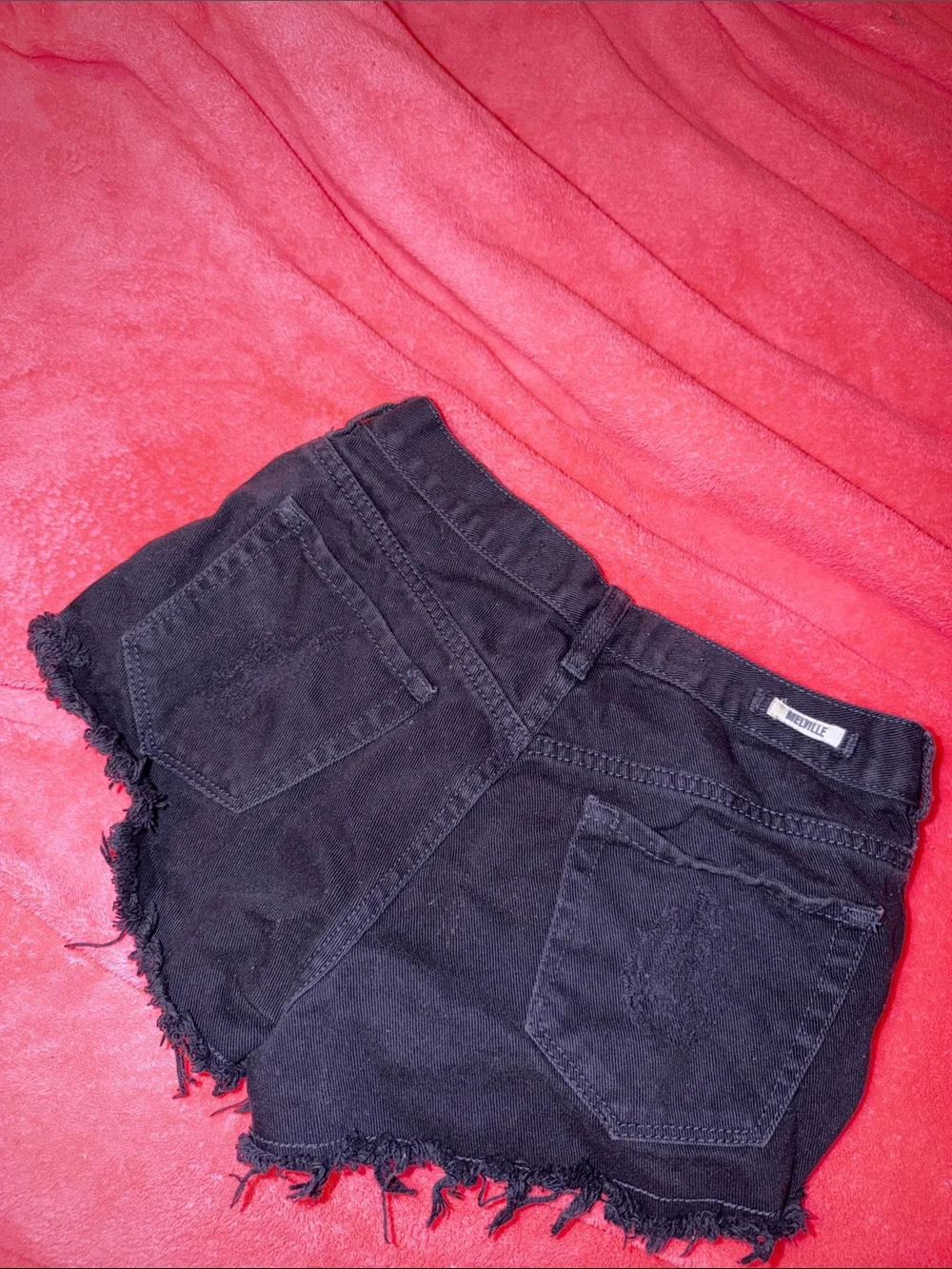 Brandy Melville Navy Distressed Denim Women's Shorts